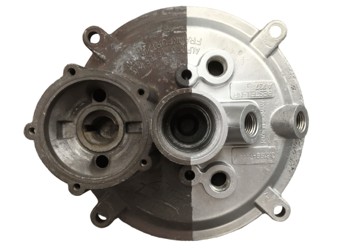 Ein Beispiel für eine Behandlung mit Aquablast-Technologie